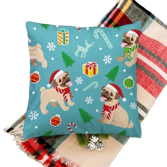 Pug Christmas Pillow Cover - Picture 6 of 7